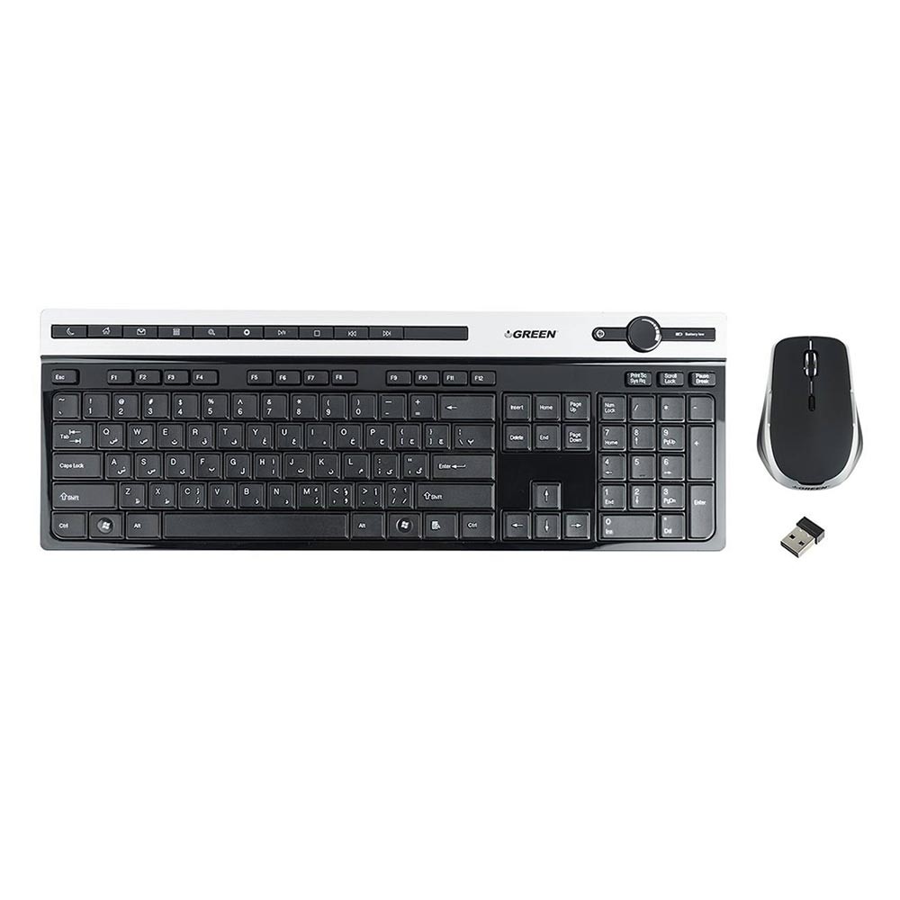 کیبرد و ماوس بی سیم گرین مدل GKM505W